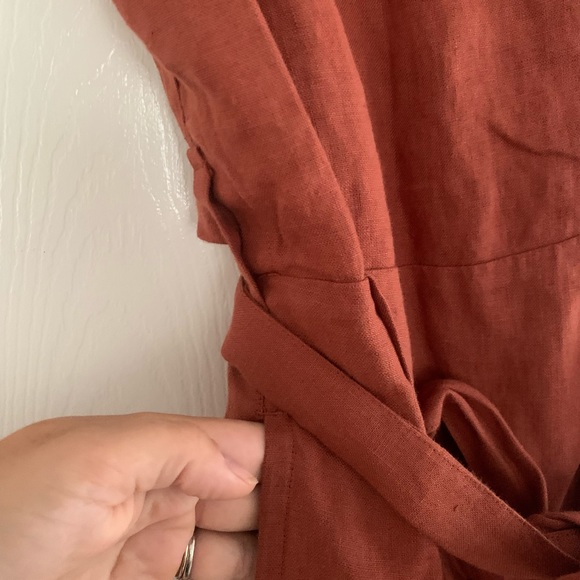 Not Perfect Linen Torino Wide Leg Maxi Jumpsuit - Picture 3 of 4